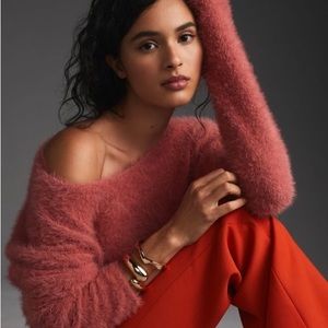 NWT Anthropologie Pilcro Cropped Eyelash sweater size L